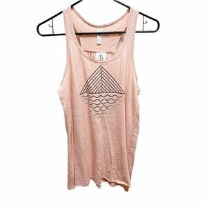 Island Nation peach burnout Mauka to Makai Hawaiian tank top Large NWT